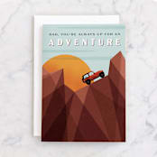 "Adventure" - Single Greeting Cards in Tawny by Erin German - Front