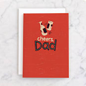 "Cheers, Dad" - Single Greeting Cards in Fire by Laurent Collective - Front