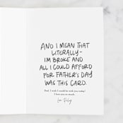 "Never Repay You" - Single Greeting Cards in Tangerine by Lissabeth Anglin - Customizable Interior Example