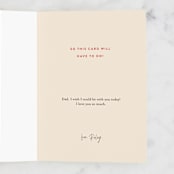 "I.O.U." - Single Greeting Cards in Ruby by Robert and Stella - Customizable Interior Example