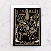 "The greatest dad" - Single Greeting Cards in Ink by Cindy Chu - Front