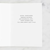 "# Dad Goals" - Single Greeting Cards in Slate by Shiny Penny Studio - Interior