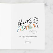 "Hey Dad Thanks" - Single Greeting Cards in Beige by Alethea and Ruth - Customizable Interior Example