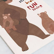 "Beary Best Dad" - Single Greeting Cards in Fawn by Kamala Nahas - Close-Up