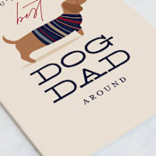 "best dog dad" - Single Greeting Cards in Cream by Susan Zinader - Close-Up