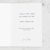 "Step Up Dad" - Single Greeting Cards in Aqua by Shannon Kohn - Customizable Interior Example