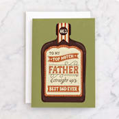 "Whisky Dad" - Single Greeting Cards in Cactus by Jess Miller Draws - Front
