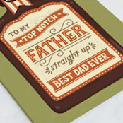 "Whisky Dad" - Single Greeting Cards in Cactus by Jess Miller Draws - Close-Up