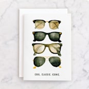 "Ray Bans" - Single Greeting Cards in Ochre by Kelsey McNatt - Front