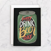 "Drink Beer Day" - Single Greeting Cards in Wheat by Grae - Front