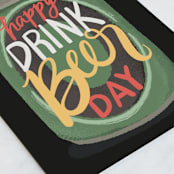 "Drink Beer Day" - Single Greeting Cards in Wheat by Grae - Close-Up