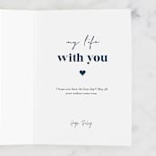 "My life with you" - Single Greeting Cards in Navy by Creo Study - Customizable Interior Example