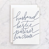 "husband bestie 2" - Single Greeting Cards in Navy by Wildflower Paper Company - Front