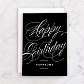 "Handsome flourish" - Single Greeting Cards in Ink by Stacey Meacham - Front