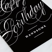 "Handsome flourish" - Single Greeting Cards in Ink by Stacey Meacham - Close-Up