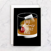 "Old Fashioned Birthday Card" - Single Greeting Cards in Sepia by Baumbirdy - Front