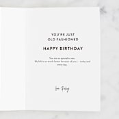 "Old Fashioned Birthday" - Single Greeting Cards in Copper by Adrienne Davis - Customizable Interior Example
