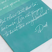"Close Door Dad" - Single Greeting Cards in Pool by Shannon Kohn - Close-Up