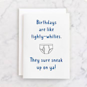 "Tighty Whities" - Single Greeting Cards in Blue Jay by Kacey Kendrick Wagner - Front