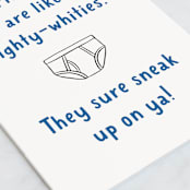 "Tighty Whities" - Single Greeting Cards in Blue Jay by Kacey Kendrick Wagner - Close-Up
