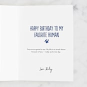 "Dog Loves" - Single Greeting Cards in Navy by Amy Payne - Customizable Interior Example