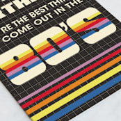 "80's Birthday" - Single Greeting Cards in Midnight by Nam Bourassa - Close-Up