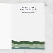 "Bold Stripes" - Single Greeting Cards in Sage by Kelly Watkins - Interior