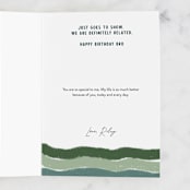 "Bold Stripes" - Single Greeting Cards in Sage by Kelly Watkins - Customizable Interior Example