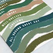 "Bold Stripes" - Single Greeting Cards in Sage by Kelly Watkins - Close-Up