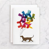 "Old Dog New Tricks" - Single Greeting Cards in Balloon by Meredith Ann - Front