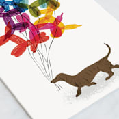 "Old Dog New Tricks" - Single Greeting Cards in Balloon by Meredith Ann - Close-Up