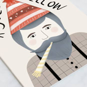 "Jolly good fellow" - Single Greeting Cards in Cream by Maja Cunningham - Close-Up