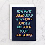 "Dad Jokes" - Single Greeting Cards in Navy by Megan Cash - Front