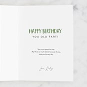 "Broccoli Fart" - Single Greeting Cards in Broccoli by Kamala Nahas - Customizable Interior Example