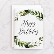 "Vines of Green" - Single Greeting Cards in Pine by Susan Moyal - Front