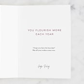 "Bloom" - Single Greeting Cards in Rose by Lori Wemple - Customizable Interior Example
