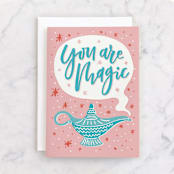 "You are Magic" - Single Greeting Cards in Pink by Stacy Kim - Front