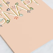 "Glowing Garden" - Single Greeting Cards in Peach by Lisa Samartino Design - Close-Up