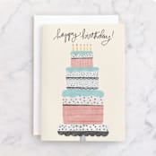 "Pastel Birthday Cake" - Single Greeting Cards in Blush by Noonday Design - Front