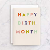 "Birth Month" - Single Greeting Cards in Poppy by Pixel and Hank - Front