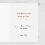 "Birth Month" - Single Greeting Cards in Poppy by Pixel and Hank - Customizable Interior Example