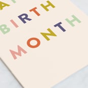 "Birth Month" - Single Greeting Cards in Poppy by Pixel and Hank - Close-Up