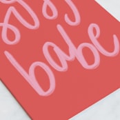 "Boss Babe" - Single Greeting Cards in Coral by Creo Study - Close-Up