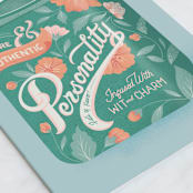 "Vintage Tea Can" - Single Greeting Cards in Aqua by Gia Graham - Close-Up