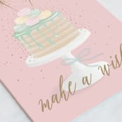 "Macaron Cake" - Single Greeting Cards in Blush by Ana Sharpe - Close-Up