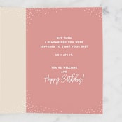 "Birthday Diet" - Single Greeting Cards in Strawberry by Oma N. Ramkhelawan - Interior