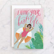 "Chill AF" - Single Greeting Cards in Blush by Everett Paper Goods - Front