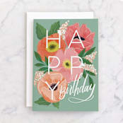 "birthday poppies" - Single Greeting Cards in Garden by Rebecca Durflinger - Front