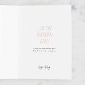 "Glitter Balloons" - Single Greeting Cards in Baby Pink by Angela Thompson - Customizable Interior Example