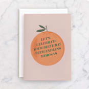 "Endless Mimosas." - Single Greeting Cards in Orange by Christie Garcia - Front